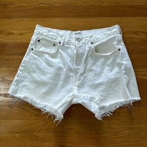 White Agolde Parker Long Shorts 28